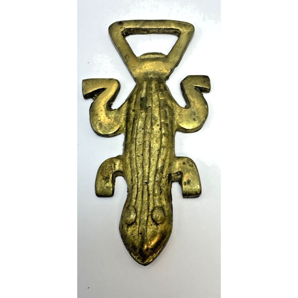 Lizard Solid Brass Bottle Can Opener Beer Soda Vintage Collectable Reptile 4 In